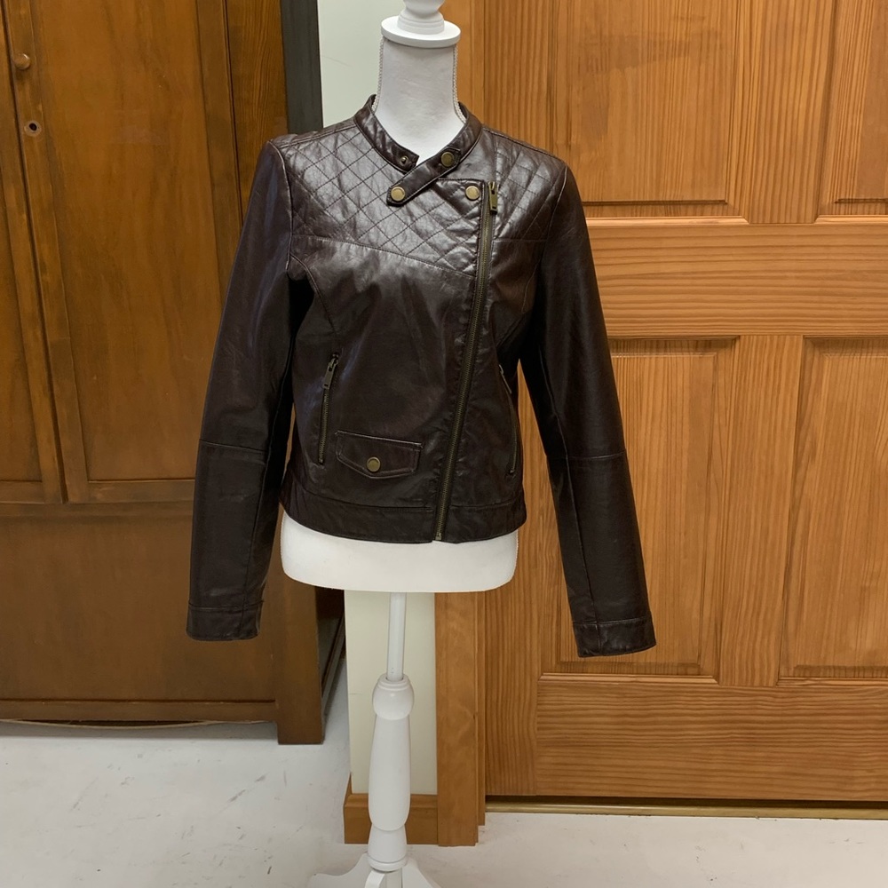 Dollhouse Dark Brown Quilted Leather Jacket